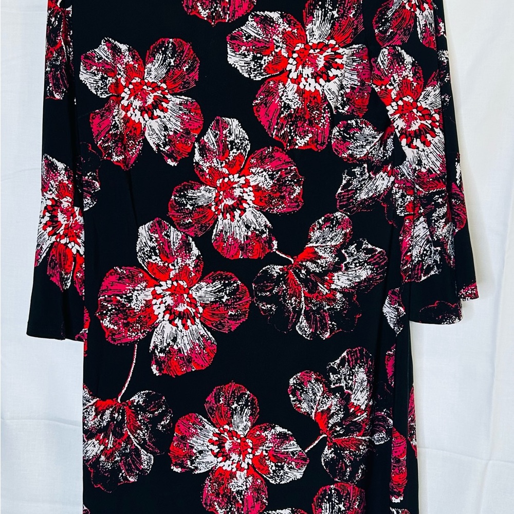 Tommy Hilfiger Red and White Abstract Pattern Dress